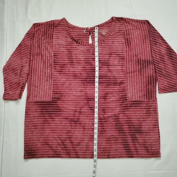 Lane Bryant Vintage Rose Tie-Back Stripe Dolman-Sleeve Blouse Plus Size 18/20 - Picture 14 of 16